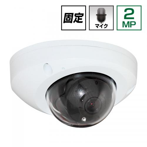 2.0MP　POE 対応 赤外線防滴 ネットワークドームカメラ(音声マイク付)